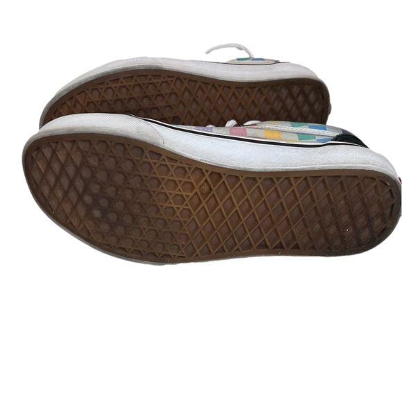 Vans off the wall old skool rainbow checks unisex skater shoes W Sz 7 M Sz 5.5 - Picture 7 of 13